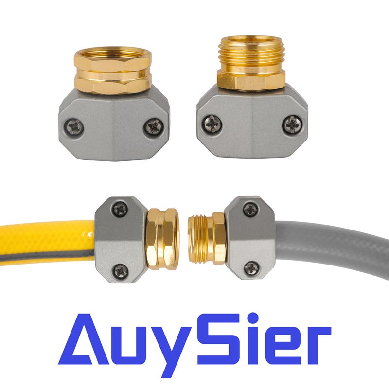 AuySier Garden Hose Repair Kits, 3 Sets Aluminum Alloy Water Hose Connector, Fit 3/4" and 5/8" Garden Hose, Male and Female Hose End Repair Fittings Replacement, Hose Mender Kit - Image 5