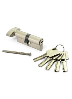 MOKSH PLUS Moksh Plus Brass Cylinder Lock 70mm with 6 pin Mechanism for Mortise Handle Lock Fittings with 5 Brass Ultra Keys for Wooden Door Pack of 1 Pcs SSF  - Image 1