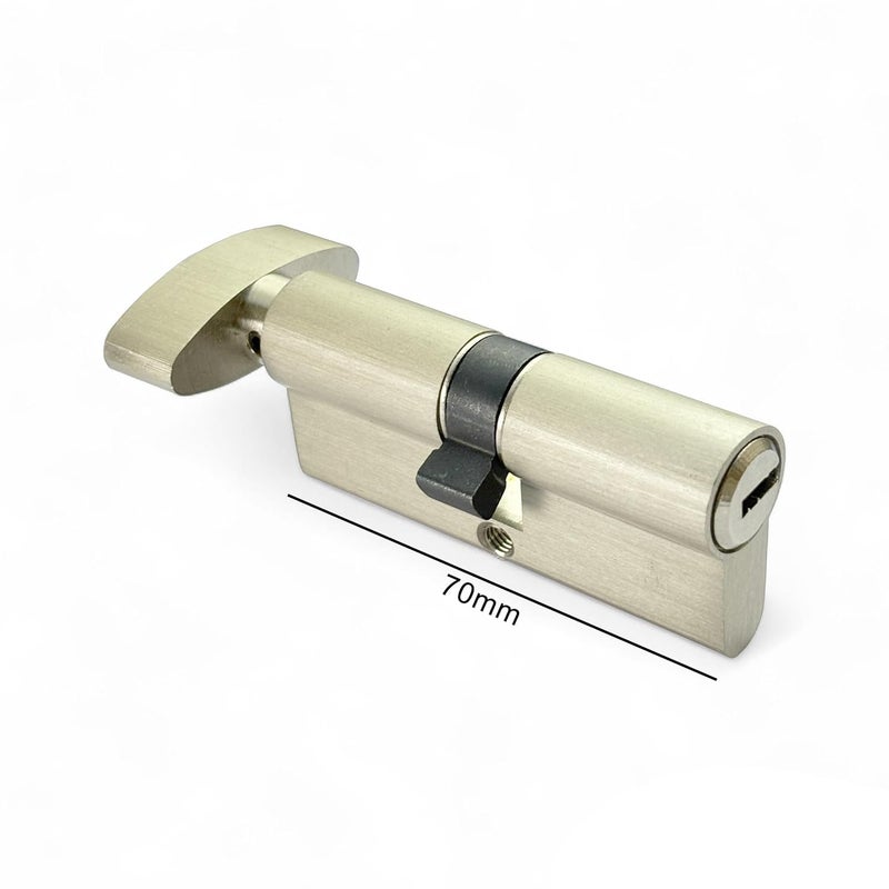 MOKSH PLUS Moksh Plus Brass Cylinder Lock 70mm with 6 pin Mechanism for Mortise Handle Lock Fittings with 5 Brass Ultra Keys for Wooden Door Pack of 1 Pcs SSF  - Image 2