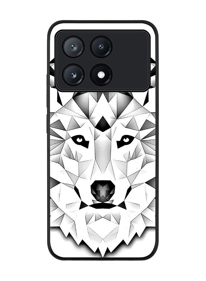 Stylizedd Rugged Black Edge Case for Xiaomi Poco X6 Pro, Slim fit Soft Case Flexible Rubber Edges Anti Drop TPU Gel Thin Cover -  Poly Wolf - Image 1