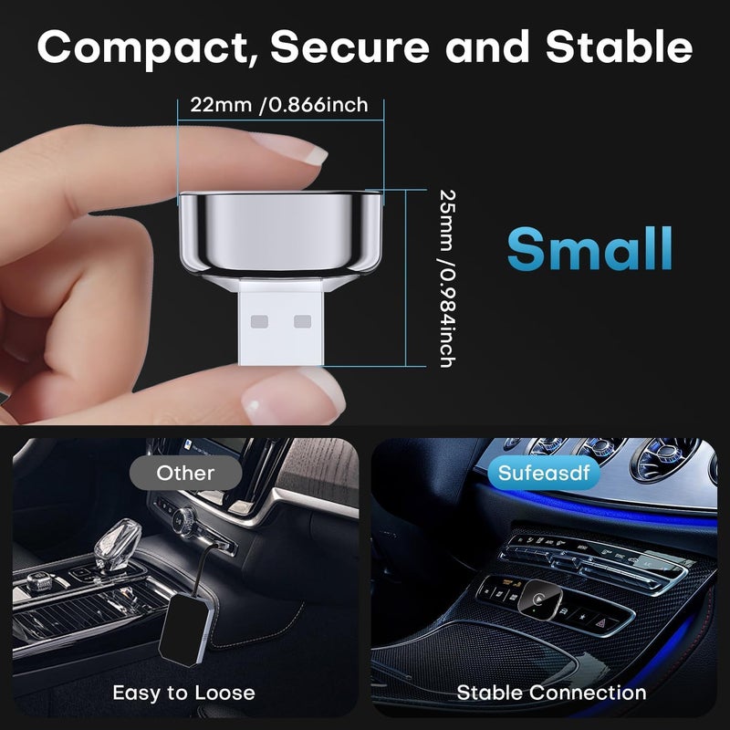 Taiker 2025 Upgraded Wireless Carplay Adapter - Convert Wired to Wireless Carplay for iPhone iOS 10+ & Android Auto - Image 2