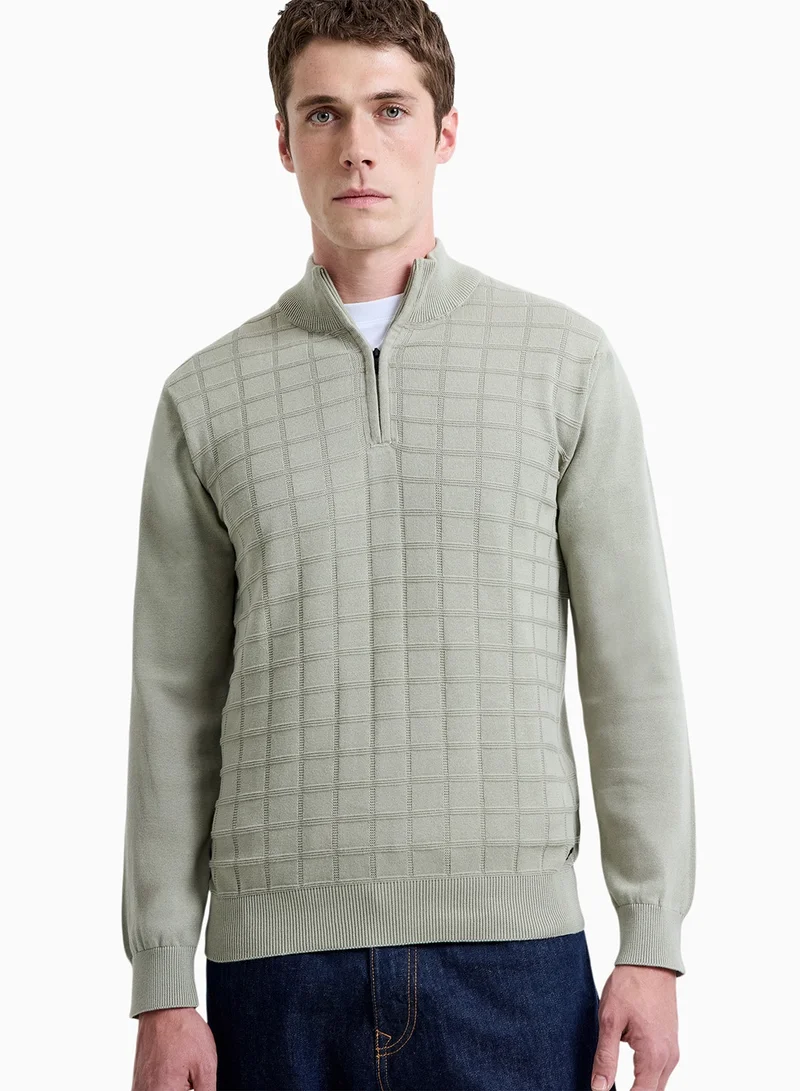 French Connection Long Sleeve Half Zip Knit Jumper