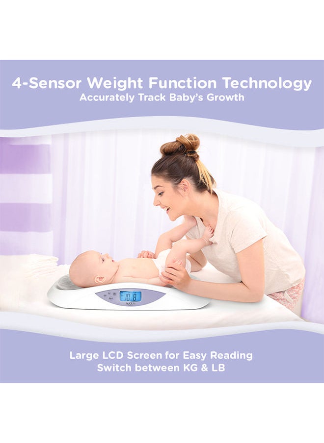 hubble connected - Grow Smart Baby Scale With Bluetooth For Newborn Babies And Infants Soft Pad From 0+ Months - White - Image 1