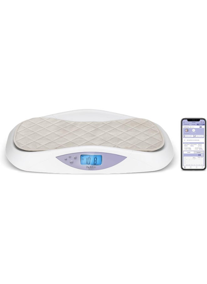 hubble connected - Grow Smart Baby Scale With Bluetooth For Newborn Babies And Infants Soft Pad From 0+ Months - White - Image 1