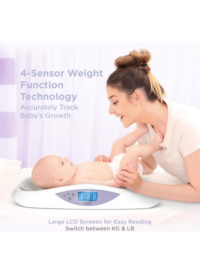 hubble connected - Grow Smart Baby Scale With Bluetooth For Newborn Babies And Infants Soft Pad From 0+ Months - White - Image 1