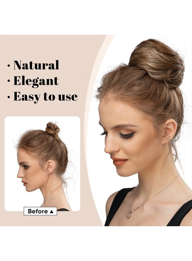 SARLA Black Hair Bun Extension Synthetic Drawstring Fake Ballet Bun for Women Lady Updo Donut Chignon - Image 5