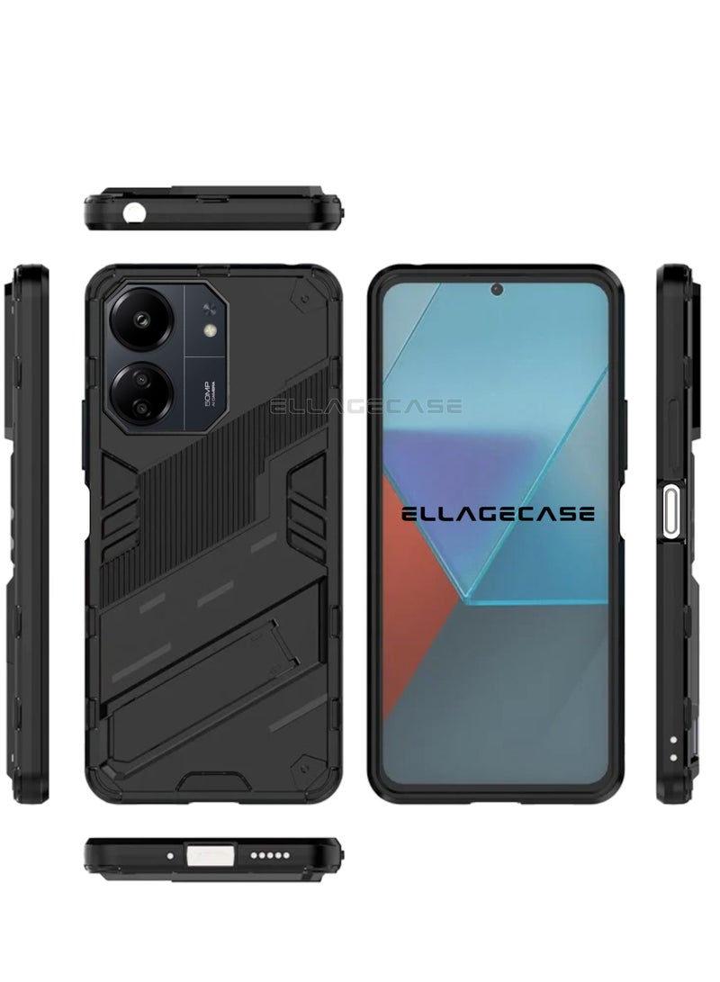 ELLAGECASE Shockproof Case for Xiaomi Redmi 13C 4G, Enhanced Protection, Built-in Magnetic Mount, Convenient Stand, Solid Camera Protection - Image 2