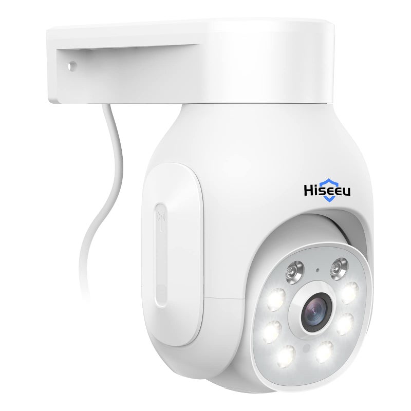 Hiseeu Security Camera Wireless Outdoor, 3MP Color Night Vision WiFi Home Video Surveillance Pan&Tilt 360Â° with Motion Detection,Siren/Motion/Light Alarm,2-Way Audio,IP66 Weatherproof,Work with Alexa - Image 1