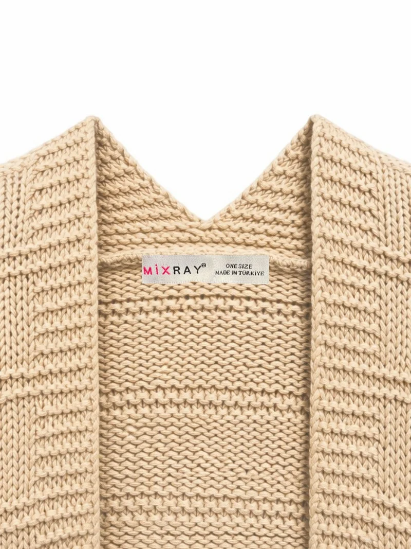 MixRay Mixray V-Neck Ribbed Knit Cardigan