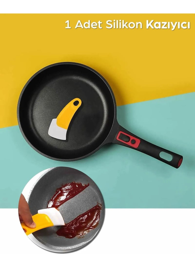 Octopus Bazaar 2 Pieces Silicone Pan Scraper Spatula | Non-Stick Rubber Cleaning Spatula  - Image 1