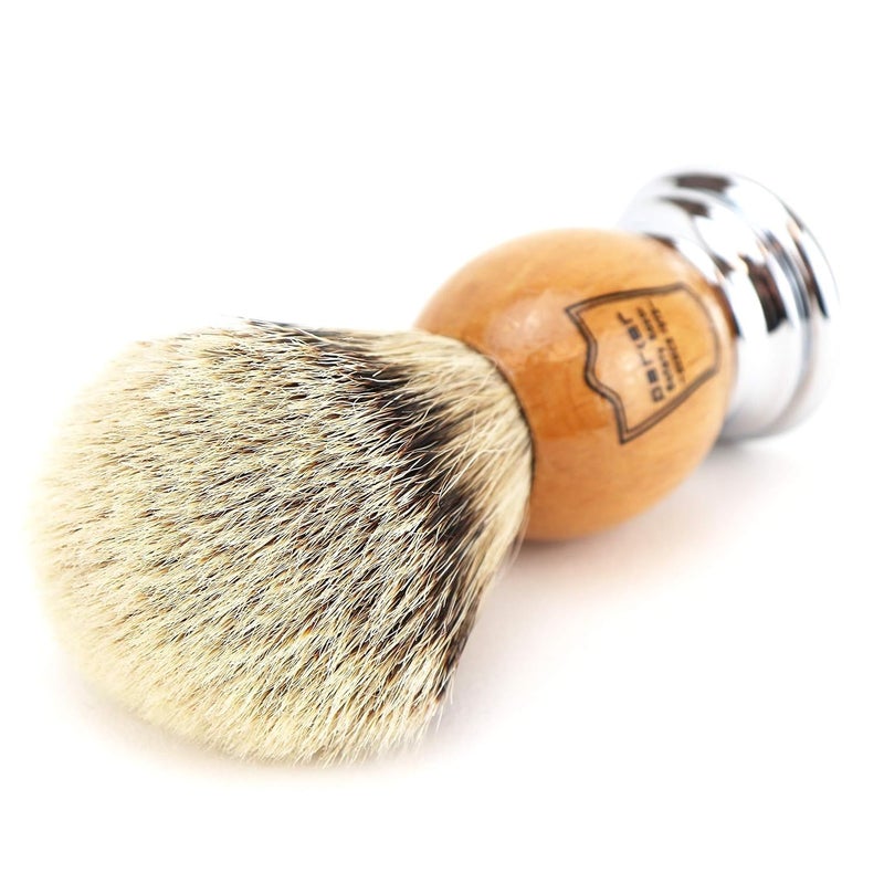 Parker Safety Razor Parker 100% Silvertip Badger Shaving Brush â€“ Olivewood Handle, Longâ€‘Loft 22â€¯mm Knot with Resin Stand â€“ Super Soft Bristles for a Rich Lather for all Skin Types - Image 3