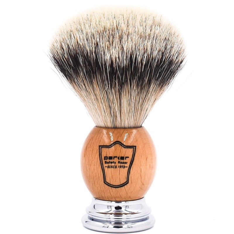 Parker Safety Razor Parker 100% Silvertip Badger Shaving Brush â€“ Olivewood Handle, Longâ€‘Loft 22â€¯mm Knot with Resin Stand â€“ Super Soft Bristles for a Rich Lather for all Skin Types - Image 1