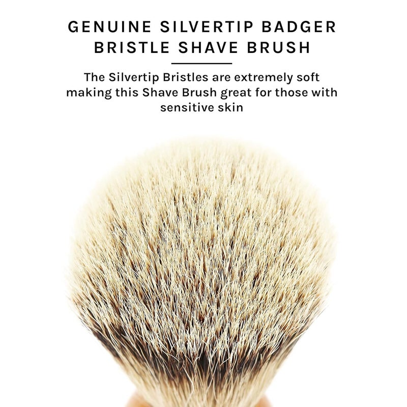 Parker Safety Razor Parker 100% Silvertip Badger Shaving Brush â€“ Olivewood Handle, Longâ€‘Loft 22â€¯mm Knot with Resin Stand â€“ Super Soft Bristles for a Rich Lather for all Skin Types - Image 4