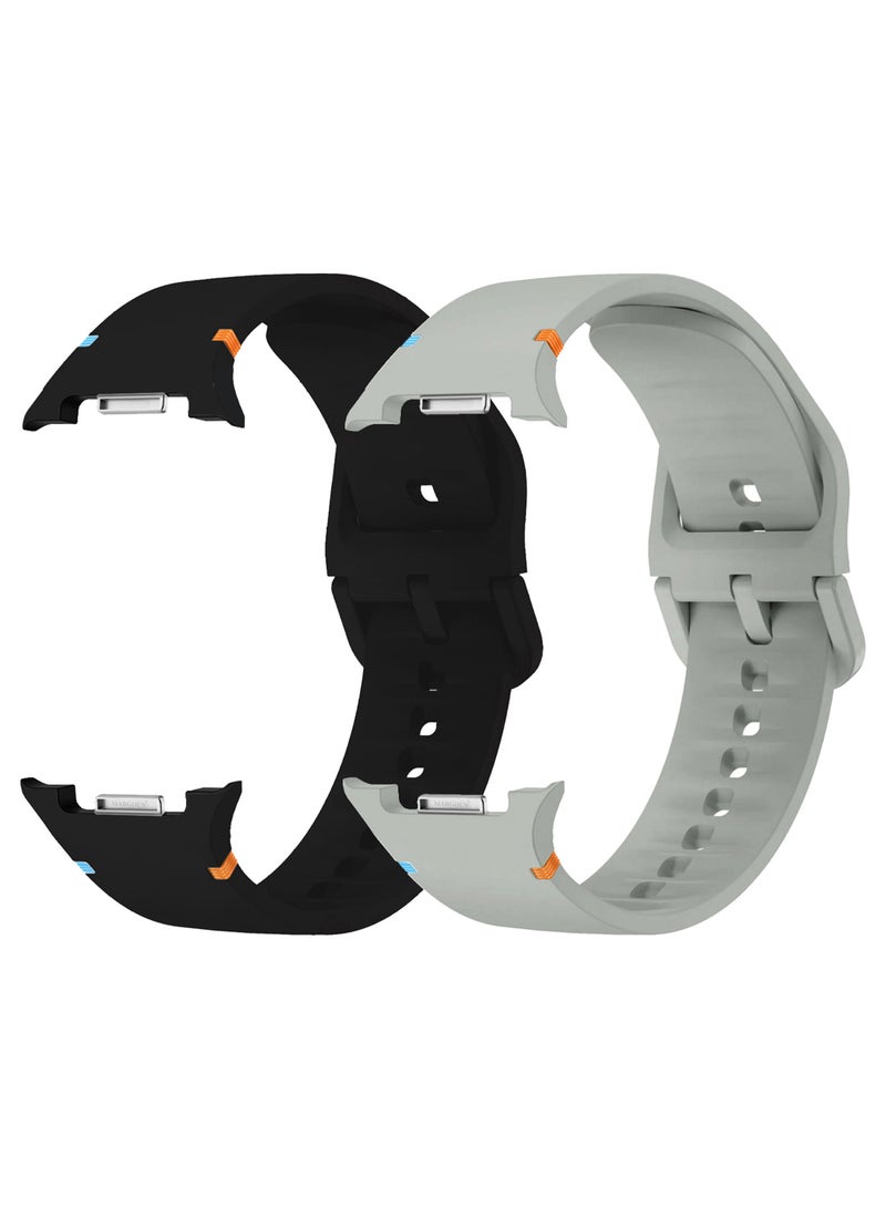 CATANES 2Packs Sport Band for Galaxy Watch 8 40mm 44mm and Watch 8 Classic 46mm, Silicone Replacement Strap, M/L Size - Image 1