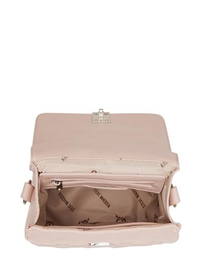 Steve Madden Carla Mixed Quilt Flap Crossbody, Light Pink - Image 4