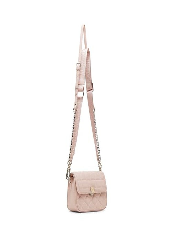 Steve Madden Carla Mixed Quilt Flap Crossbody, Light Pink - Image 2