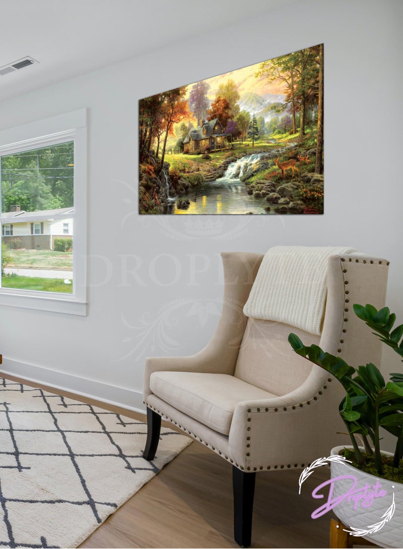 Droplyte Beautiful Nature Wall Art Canvas with Wooden Frame Home Decor 60cm x 40cm - Image 1