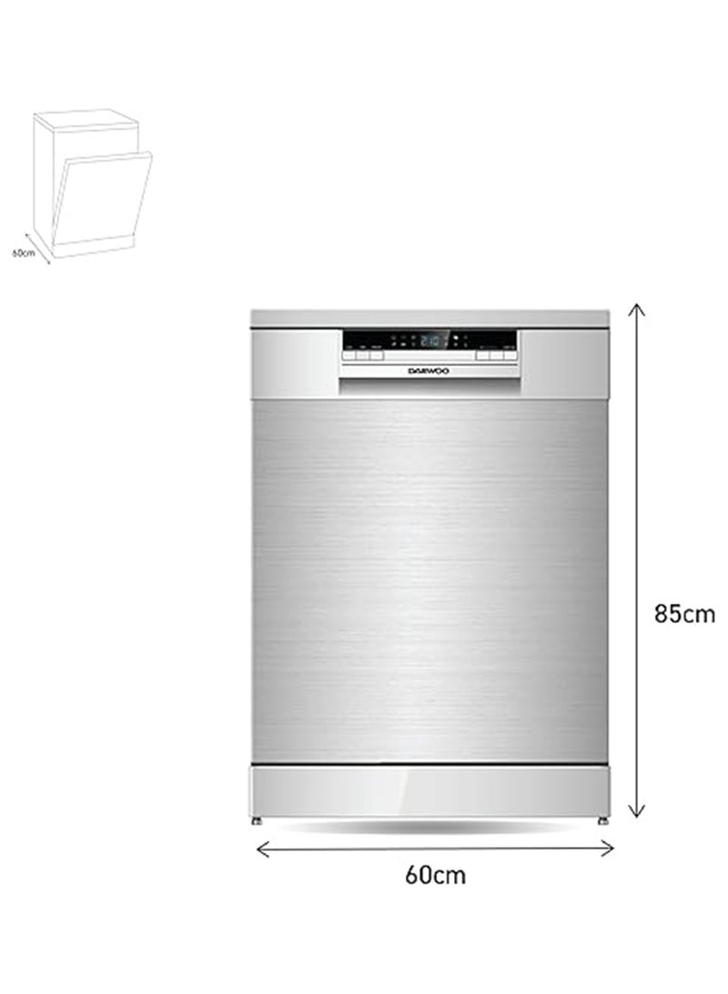 DAEWOO Dishwasher with 15 place setting, 6 washing Programs, Anti-Drip Function, Digital Display, Indicator Lights, Multi-Function, Quick Wash, - Image 3