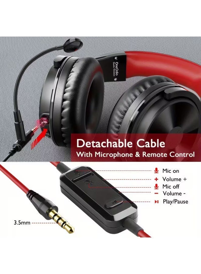 OneOdio Hi-Res Audio Wireless Headphones + Wired Gaming Headset 2-in-1, Over-Ear Music Hi-Res Sound Computer Gaming Headphones Universal Long Battery Life 110 Hours, Gaming Headphone/headset, Headphones - Image 5