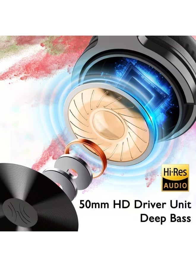 OneOdio Noise Canceling Headphones Hi-Res Audio Wireless Headphones + Wired Gaming Headset 2-in-1, Over-Ear Music Hi-Res Sound Computer Gaming Headphones Universal Long Battery Life 110 Hours, Gaming Headphone/headset, Headphones - Image 3