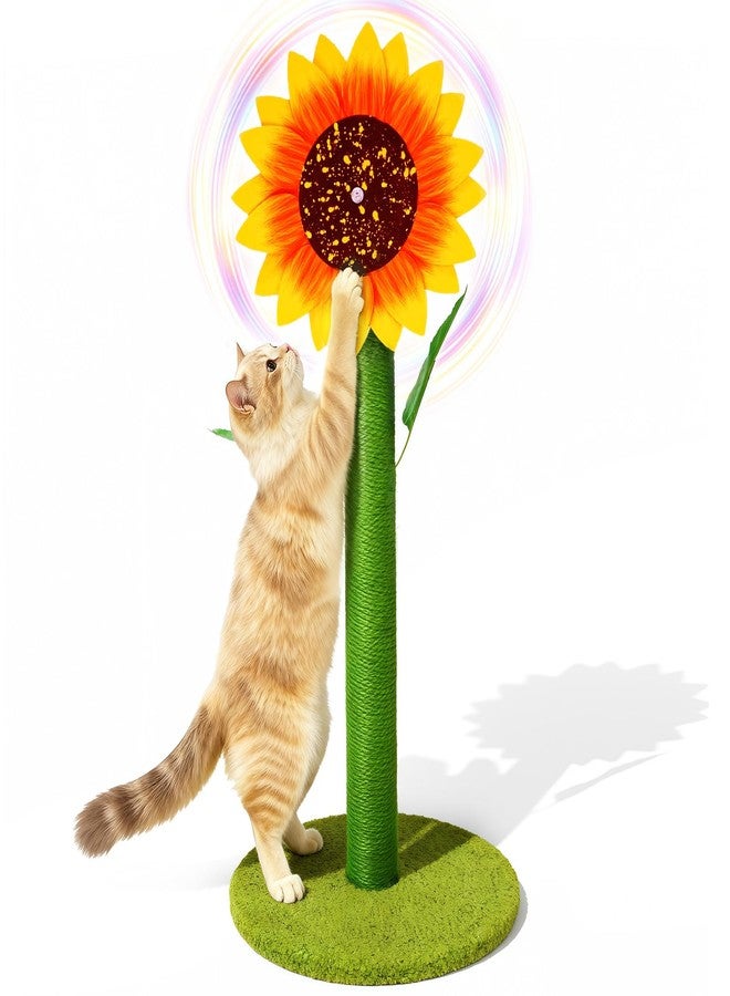 MOYMO Cat Scratching Post, Tall Cat Scratcher for Indoor Cats - Modern Sisal Scratch Post for Kittens and Adult Cats, Sunflower, M - Image 1