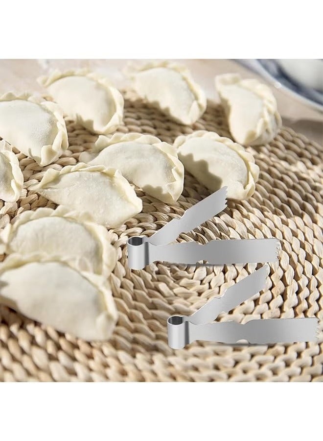 2 قطعة ملقط المعجنات ملقط ، ملقط المعجنات الفولاذ المقاوم للصدأ ، أداة المكشكش للخبز لتزيين وختم ملفات تعريف الارتباط - Image 5