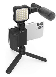 Phone Planet Vlogging Follow Me Kit with LED Video Light + Microphone + Camera Grip with Mobile Phone Holder + Mini Tripod Compatible with Smartphones for TikTok, Youtube, Live Streaming and Meetings  - Image 2