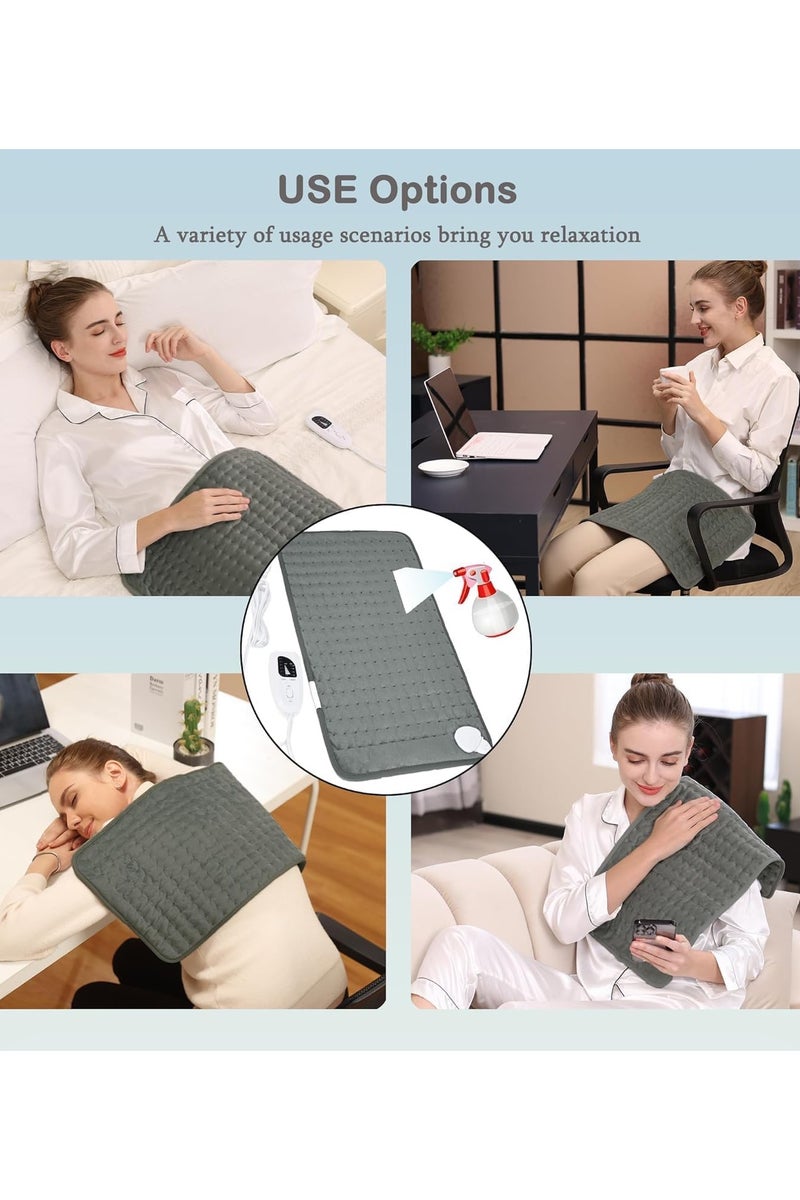 أيه بي جي سادة تسخين كهربائية مع خاصية إيقاف التشغيل التلقائي و9 مستويات لدرجة الحرارة، وسادة تسخين للظهر والرقبة والكتف والبطن قابلة للغسل في الغسالة من سكاي - Image 4