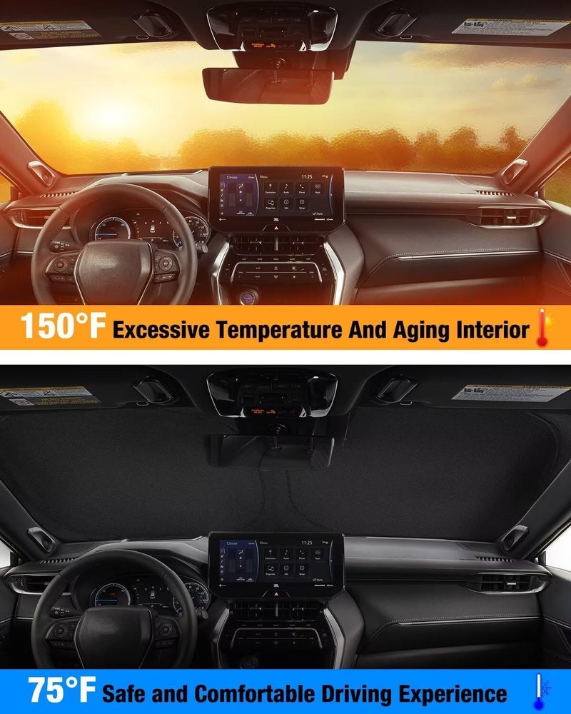 Neverland Car Sun Shade Accessories - Toyota Camry 2007-2011 Windshield Sunshade, Foldable Dashboard Cover with Oxford Silver Coating, Heat Reflective Window Shade for UV Protection & Cooler Cabin - Image 2