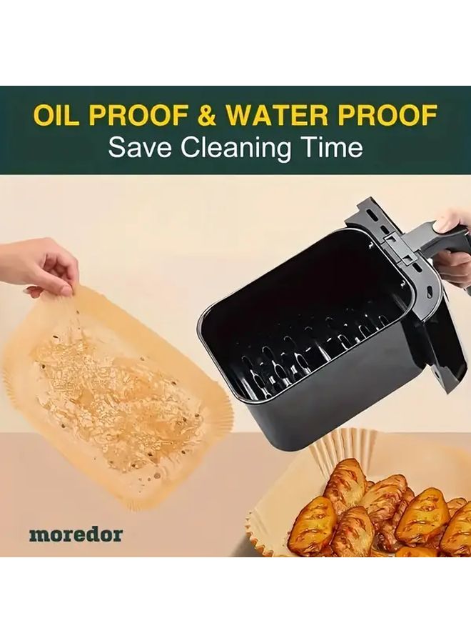 64 Pcs Air Fryer Basket Liners Nonstick Rectangular Parchment Paper with Raised Edges for Easy Cleanup - Image 4