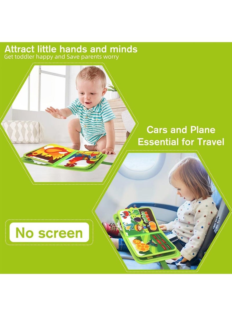 Omelo Busy Book for Toddlers 1-3, Montessori Toys Busy Board for 1 Year Old Boy Toys Girl Birthday Gift, Educational Activity Books Felt Learning Board Airplane Travel Toy - Image 5