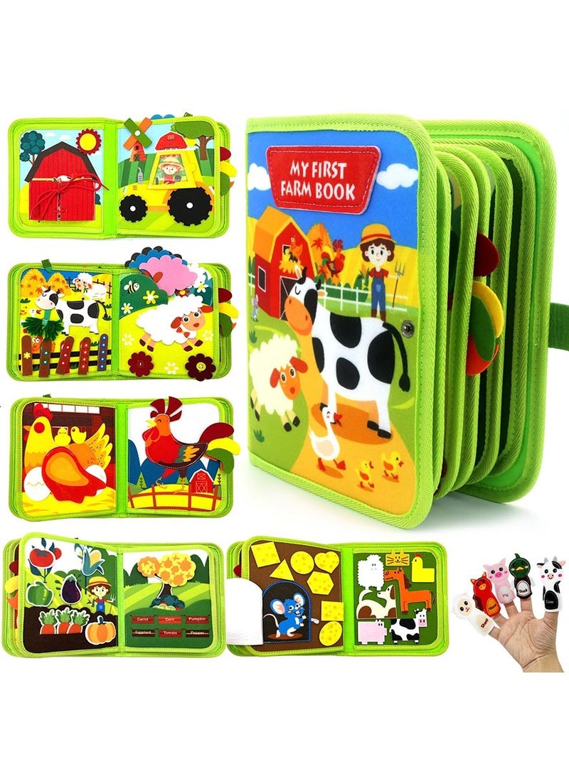 Omelo Busy Book for Toddlers 1-3, Montessori Toys Busy Board for 1 Year Old Boy Toys Girl Birthday Gift, Educational Activity Books Felt Learning Board Airplane Travel Toy - Image 1