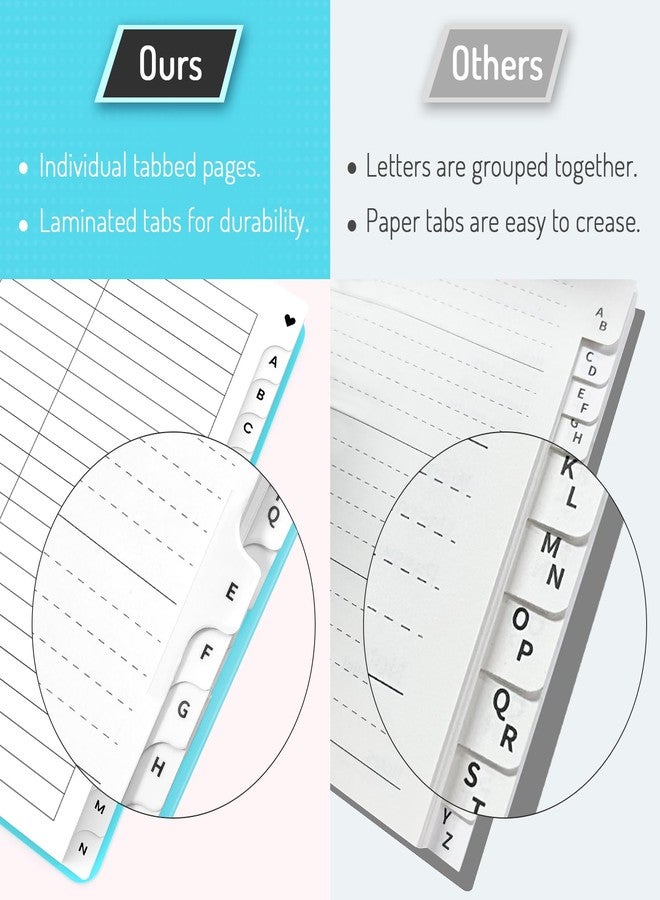 Forvencer Password Book with Individual Alphabetical Tabs, 5.3"x7.6" Medium Size Password Notebook, Spiral Password Keeper Book for Senior, Cute Password Organizer Logbook for Home Office, Purple - Image 2