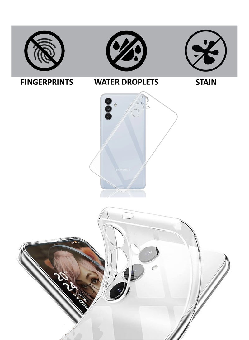 Samsung Galaxy A55 - Soft Flexible Transparent Silicone Protective Back Case Cover-Transparent - Image 4
