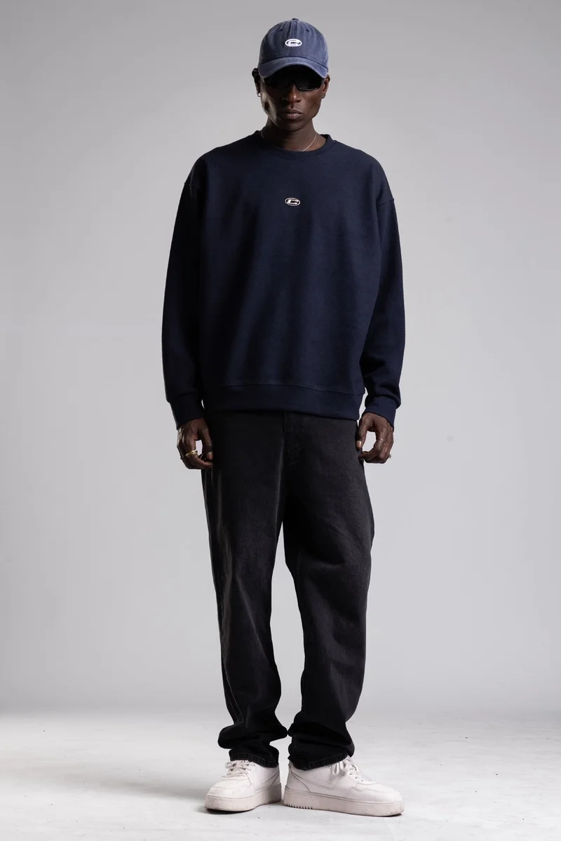 Catch Knitted Sweatshirt with Metal Logo Detail
