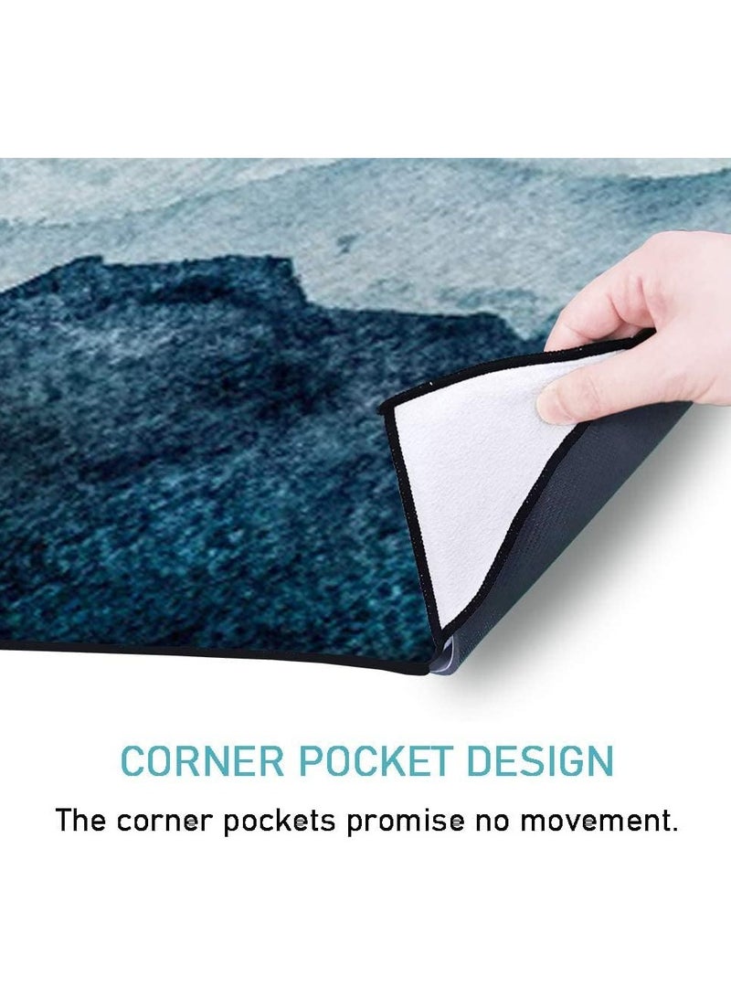 PYC Yoga Mat Towel with Corner Pockets, Non Slip Sweat Absorbent Hot Yoga Towels, Soft Yoga Blankets with Travel Bag, Skidless Mat Cover for Workout, Gym, Fitness - 70"x26", Watercolor Mountain - Image 3