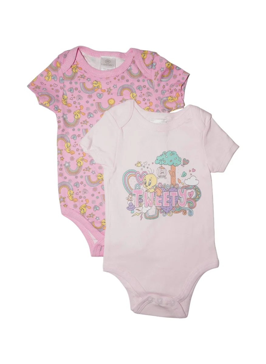 Bambimici Bambimici Tweety Print Short Sleeve  Body suit  Set of 2