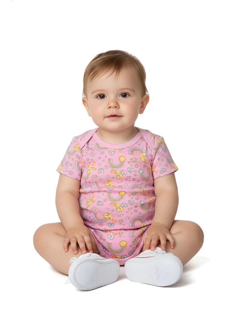 بمبىمىشى طقم بودي سوت بأكمام قصيرة بطبعة تويتي من بامبي ميتشي قطعتين