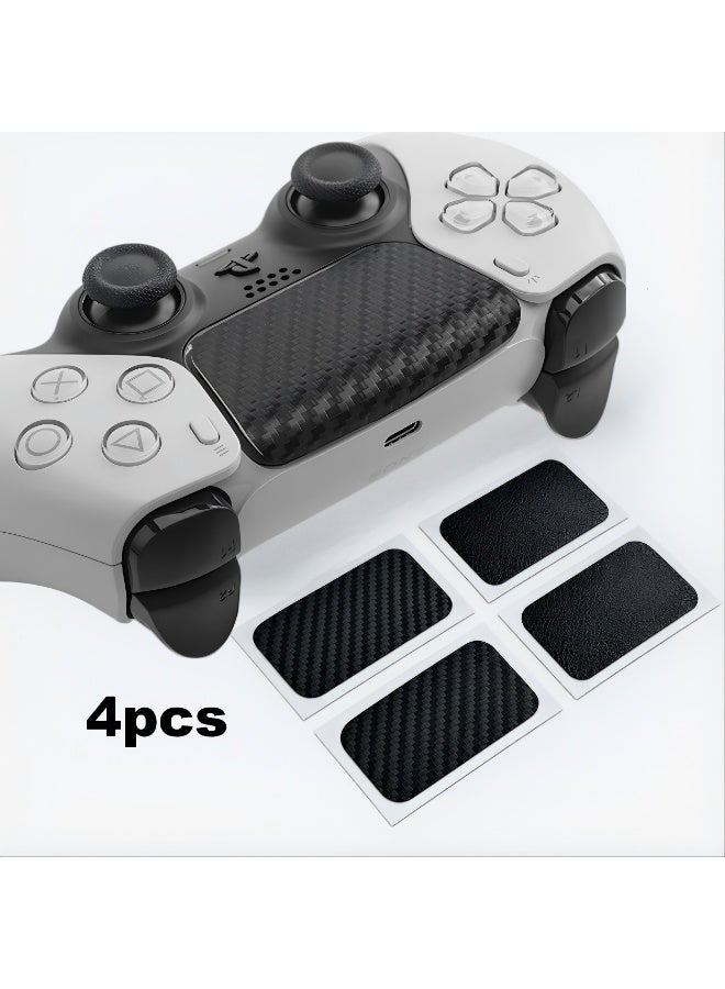 VANGOG 4 Pcs Touchpad Skin Compatible with PS5 Controller, Enhanced Texture for PS5 Controller,Pre-Cut,Easy to Apply,Easily Add Protection (3D Carbon Black And Leather Texture ) - Image 1