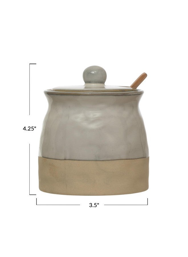 Creative Co-Op White Stoneware Sugar Pot with Lid - Image 5