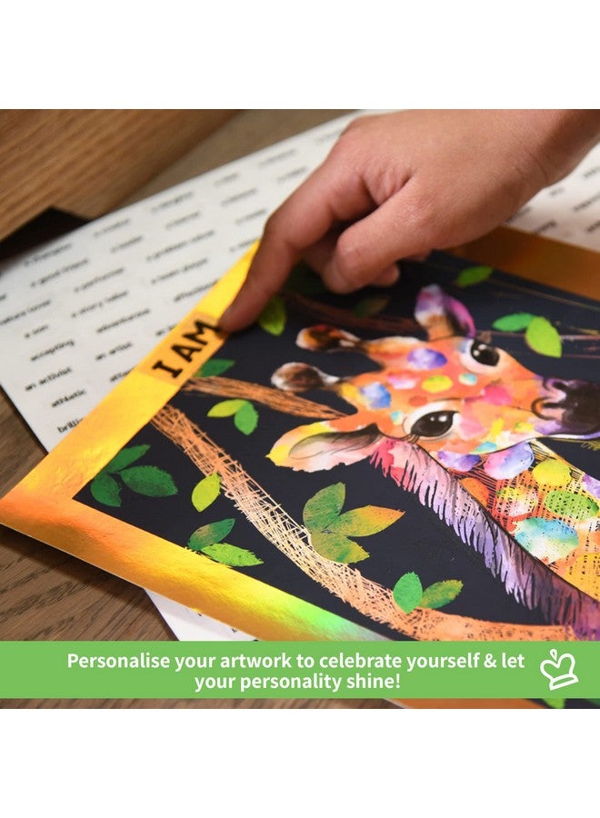 Chalk and Chuckles Animal Power Scratch Art Kit For Kids 6-14 With Stickers,Birthday Return Gifts For Girls&Boys Ages 5-10 Year Old,Diy Activity Travel Toys For Kids,Paper Craft Kit,Multicoloured - Image 4