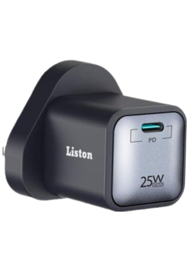 Liston LV-060 25W USB-C Power Delivery Charger | Intelligent Wall Adapter for Safe, High-Speed Charging | Universal Compatibility & Compact Design | Fast Charging PD3.0 Technology