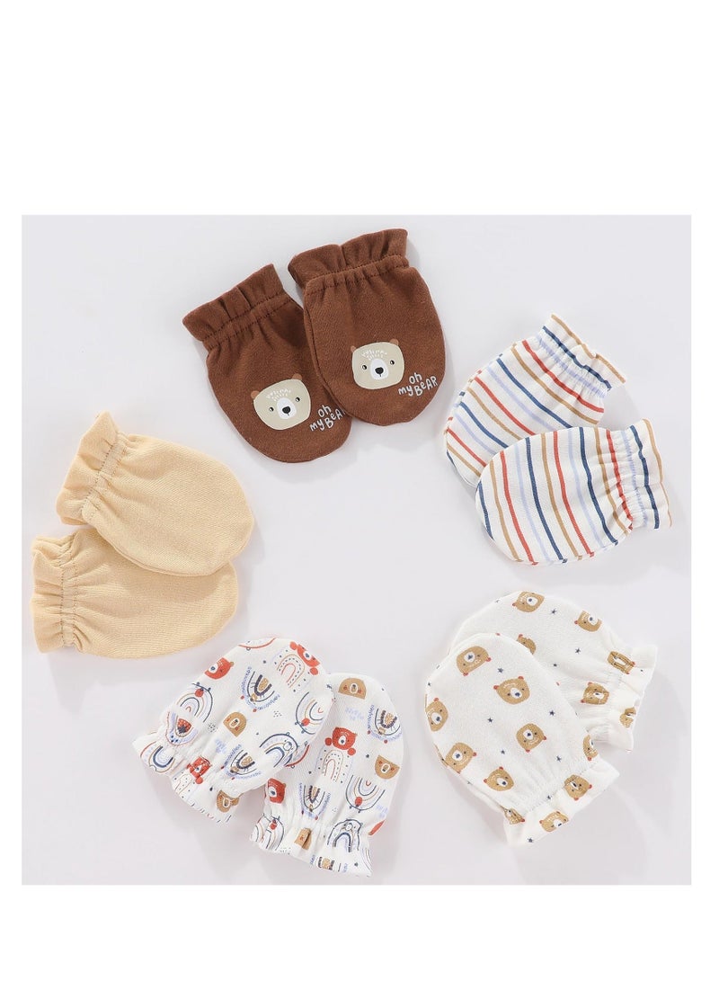 Y&D Baby Caps Mittens and Thick Warm Socks Cotton Newborn Essentials Accessories No Scratch Elastic Wrist Gloves Hypoallergenic for Boys Girls  - Image 3