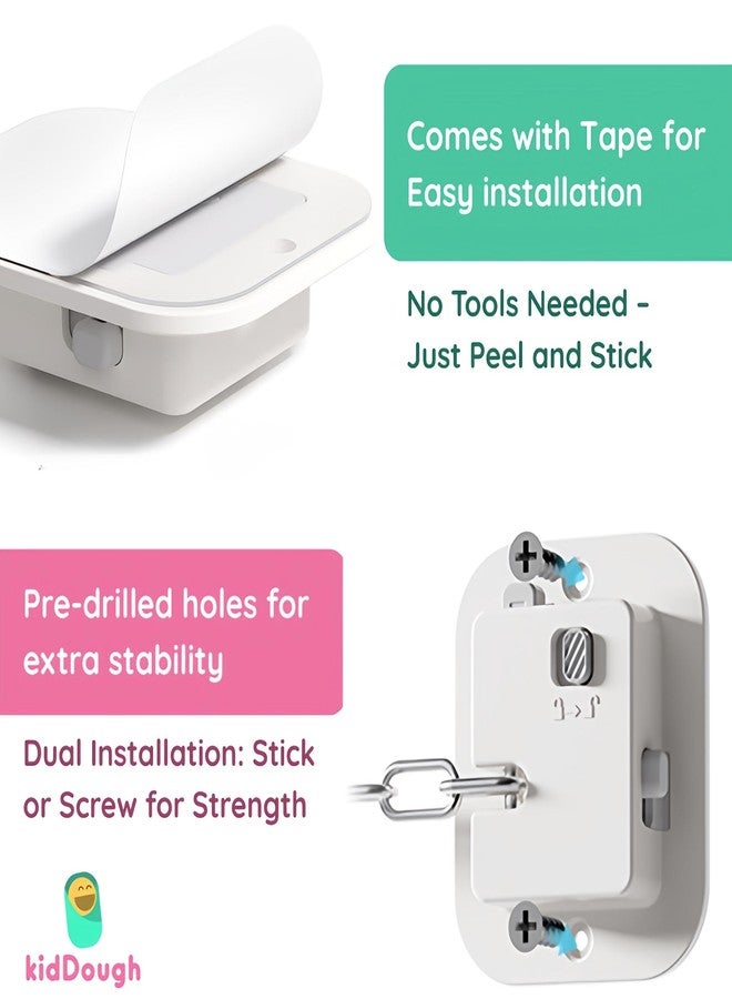 KidDough Door Latch Chain Safety Lock, Door/Window Chain for Secure Home | Ideal for Bedroom, Bathroom, Sliding Doors | Safety Lock for Kids, 1 Piece - Image 5