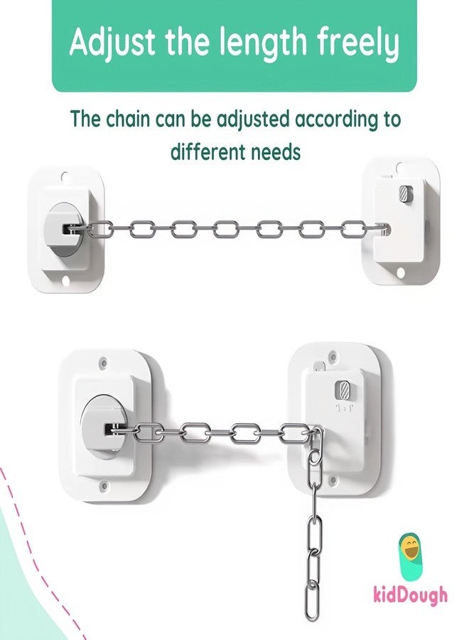 KidDough Door Latch Chain Safety Lock, Door/Window Chain for Secure Home | Ideal for Bedroom, Bathroom, Sliding Doors | Safety Lock for Kids, 1 Piece - Image 3