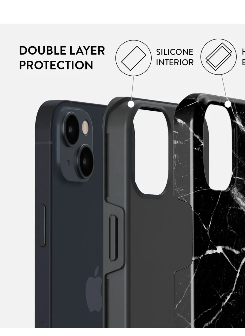 BURGA Luxury Gold Glitter Marble Phone Case Compatible with iPhone 15  Double Layer Silicone Protective Case Rose Gold Marble