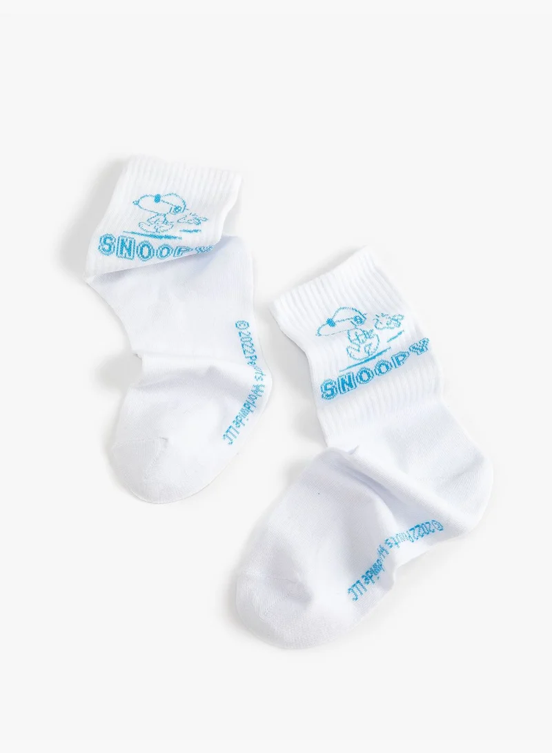 KOTON Snoopy Socket Socks Licensed Embroidered
