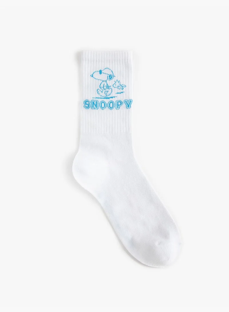 KOTON Snoopy Socket Socks Licensed Embroidered