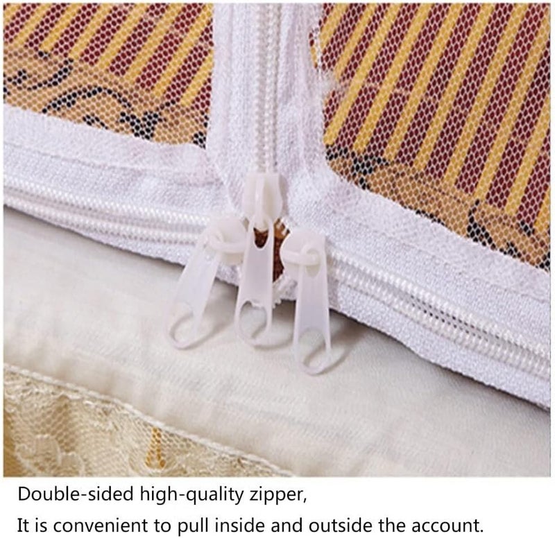 Pop Up Mosquito Net Bed Canopy, Foldable Mesh Mosquito Screen with Double Door, Easy Installation for Single Double Bed,Yellow-39.4 - Image 2