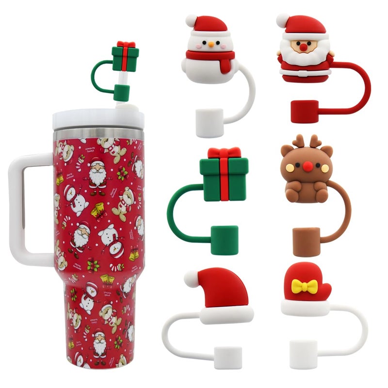 Meitesti Straw Cover Cap for Stanley CupStraw Topper Compatible for 3040 Oz Tumbler with Handle10mm 04in DustProof Reusable Straw Tips LidsStraw Tip Covers for Christmas Gifts MEITESTI09012